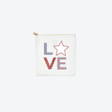 #3 White USA Love Pouch