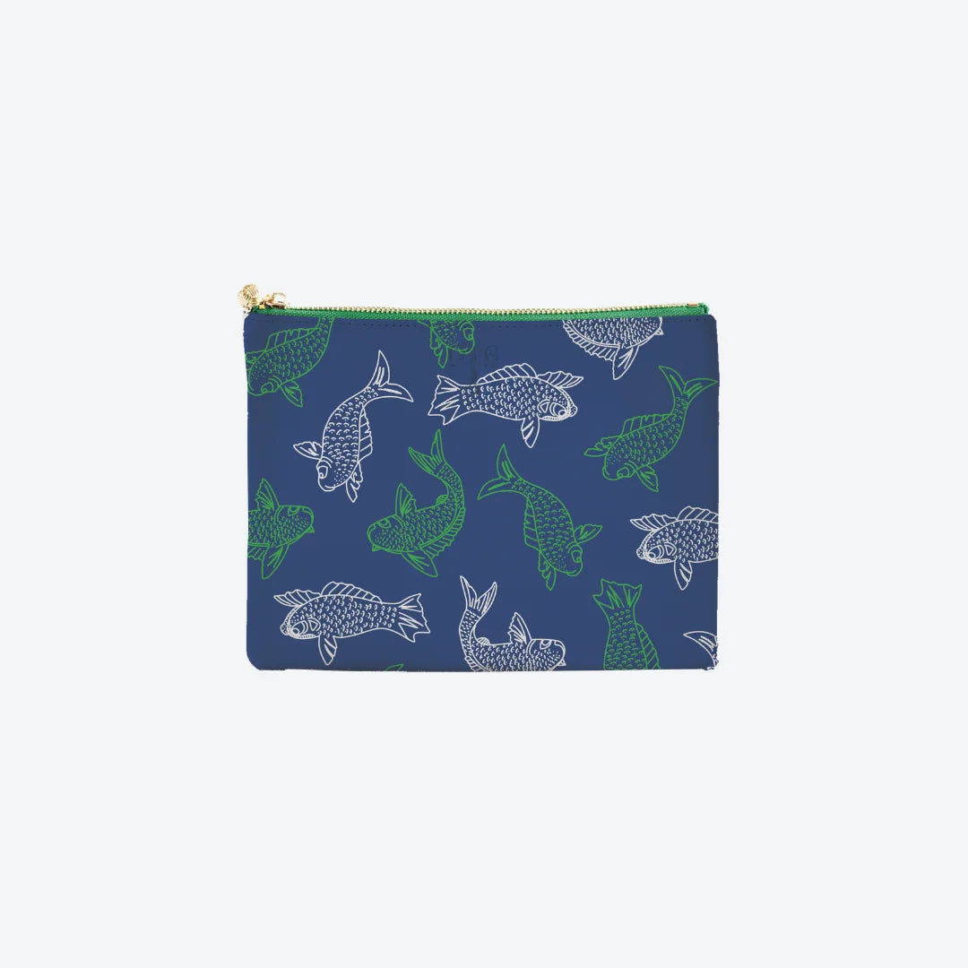 #4 Alexis Koi Navy Pouch, front view