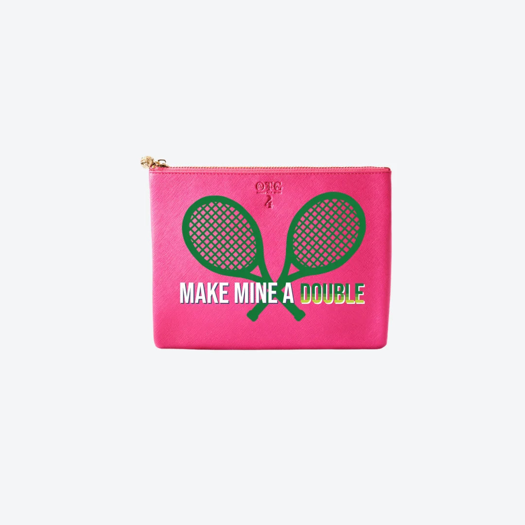 #4 Hot Pink Mine Double Pouch, front view