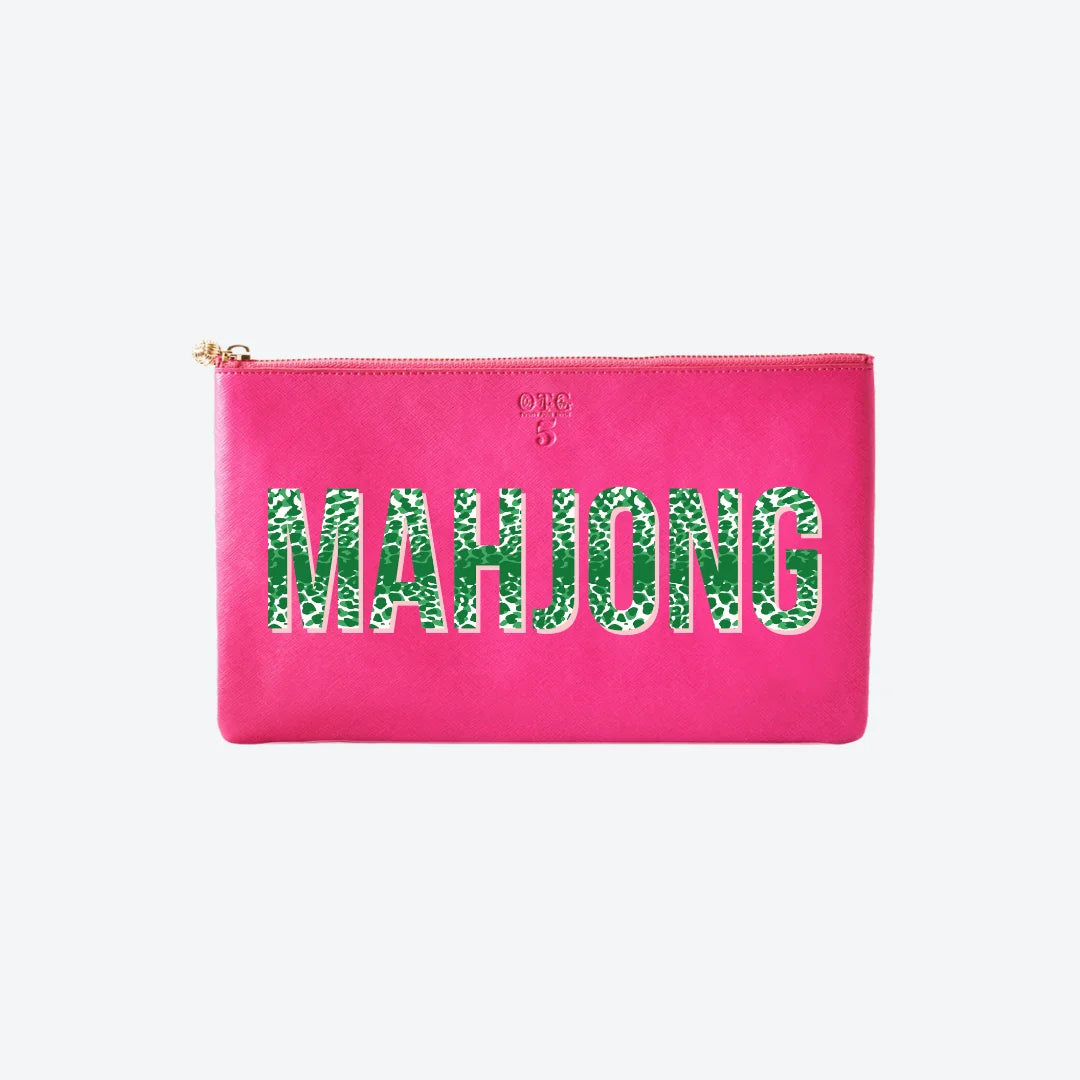 #5 Hot Pink Mahjong Leopard Clutch