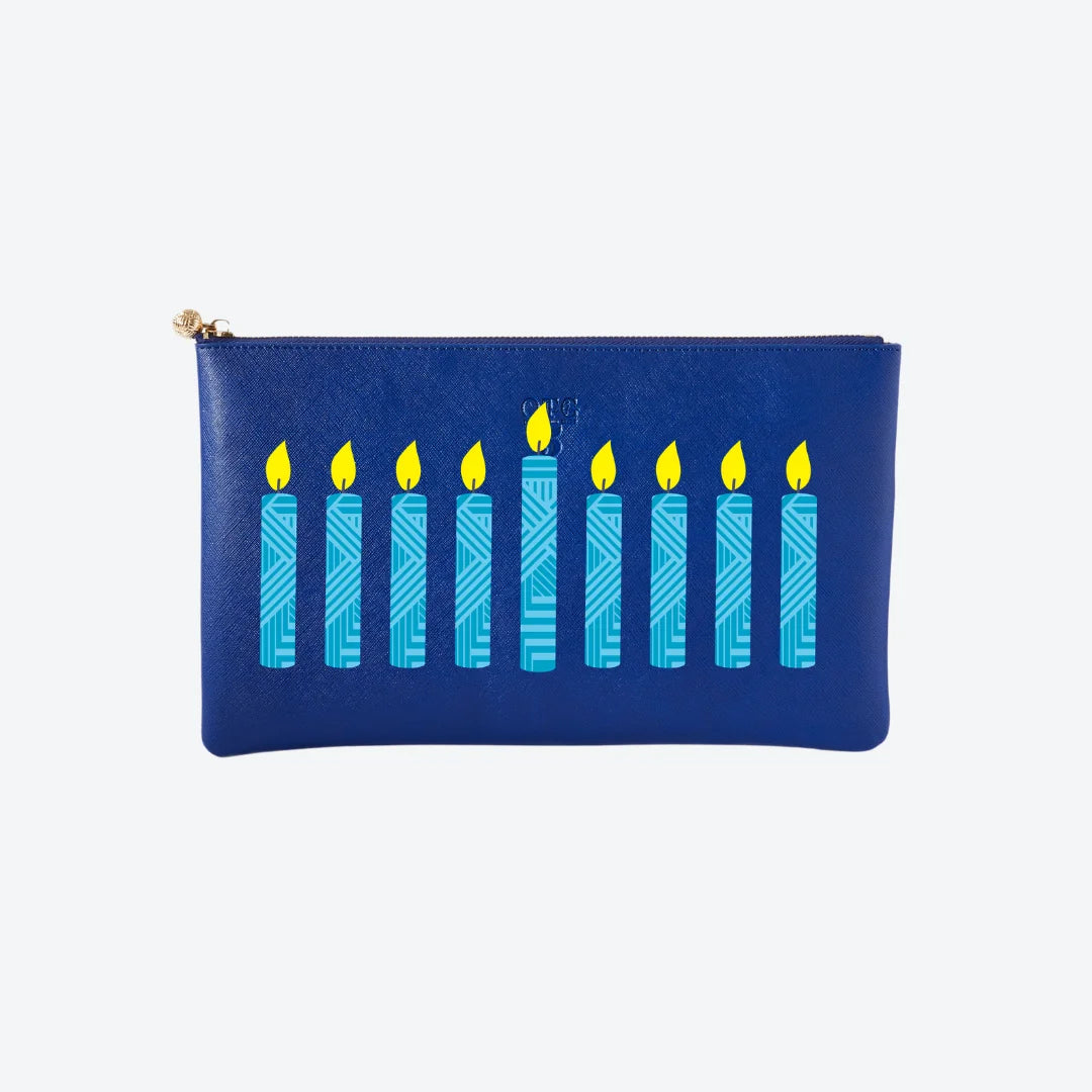 #5 Navy Candle Clutch, front view