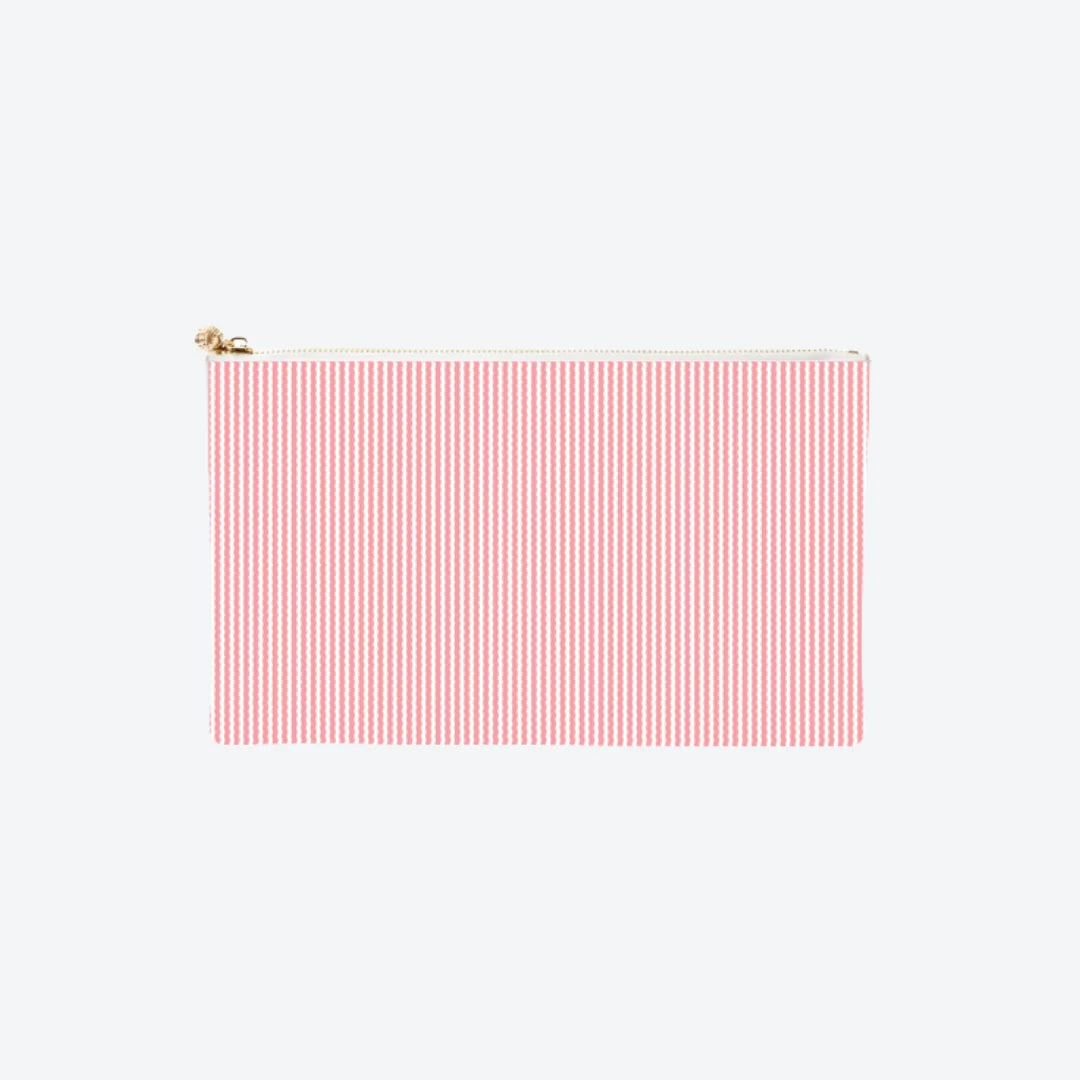 #5 Piper Pinstripe Hot Pink Clutch