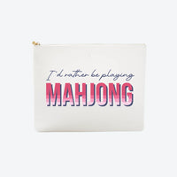 #8 White Id Rather Mahjong Pouch