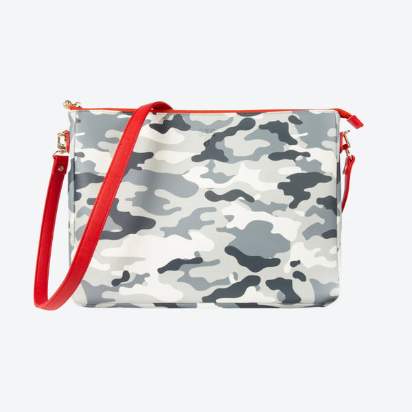 Size #9 Camo Padded Crossbody Techie, front view