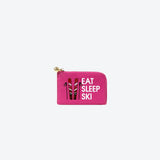Card Case Hot Pink Eat Sleep Ski