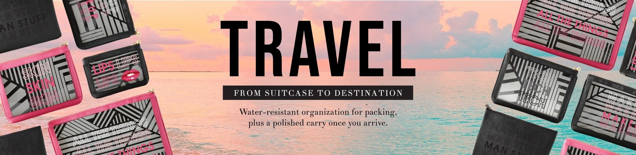 Water-resistant organization for packing, plus a polished carry once you arrive.