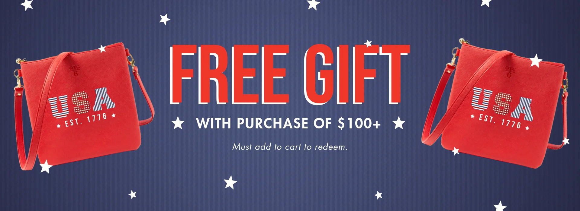 Promo: Spend $100 get a free orange usa #6 bag.
