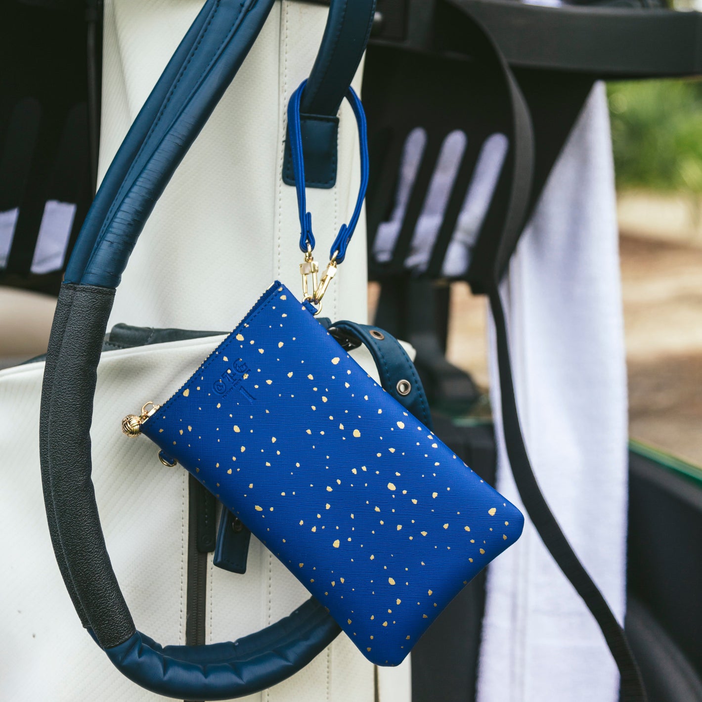 #1 Nicole Dot Navy Crossbody Wristlet