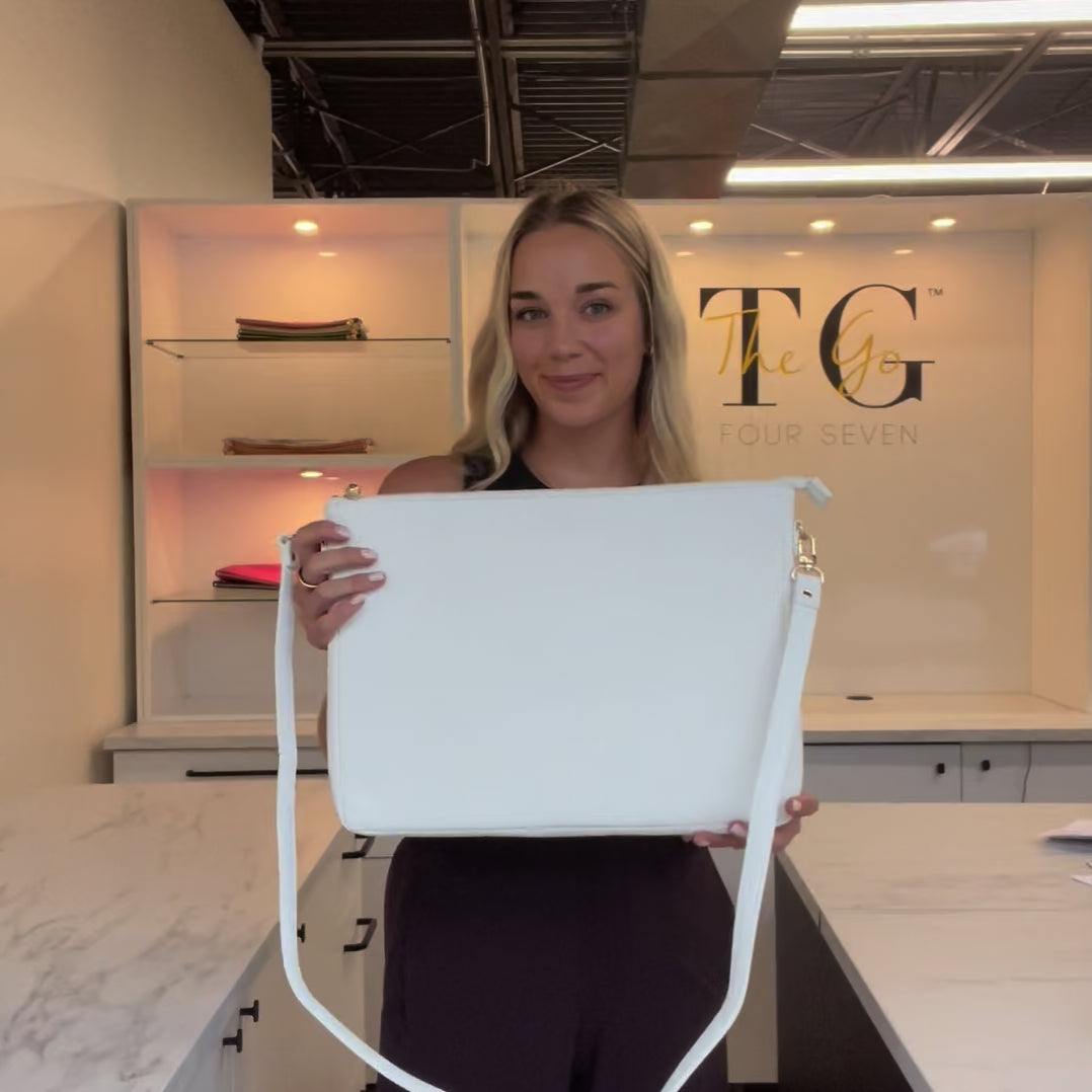 Load video: #9 White Padded Crossbody Techie