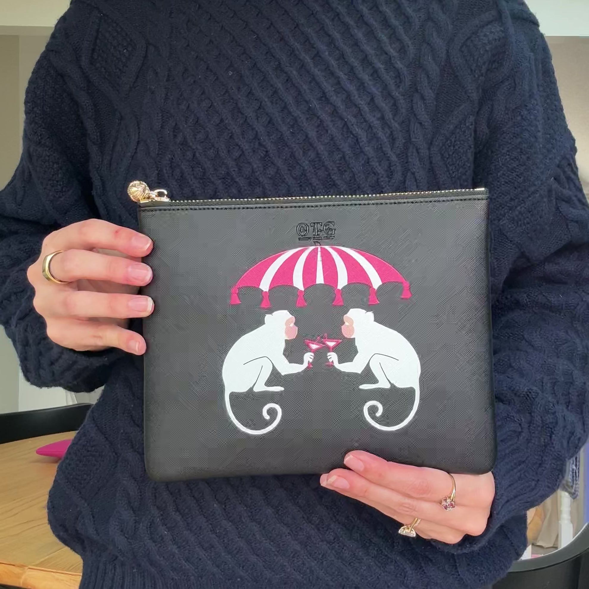 Load video: #4 Monkey Black Pouch